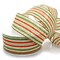 2 1/2" Wired Ribbon Fall Orange/Green/Cream Stripes Burlap 10 Yards